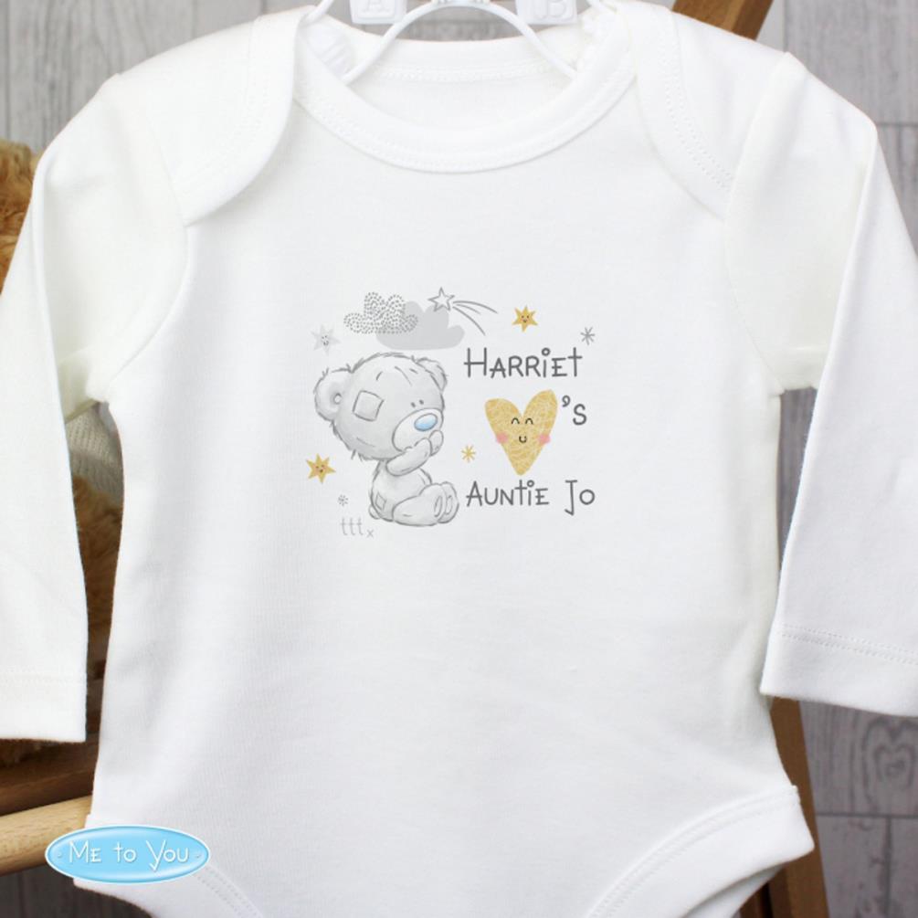 Personalised Tiny Tatty Teddy I Heart Long Sleeved Baby Vest Extra Image 3